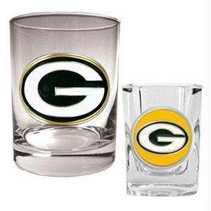  Green bay Packers NFL Rocks Glass & Shot Glass Set 