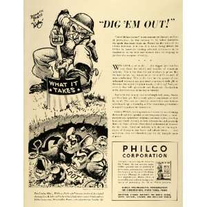  1942 Ad Weapons World War II Cartoon Rats Effort 