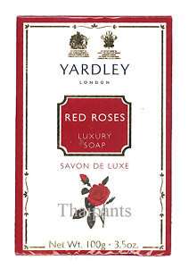 RED ROSES Luxury soap bar YARDLEY savon de luxe  