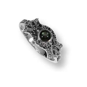   Mother of Pearl & Marcasite Ring (size 5) Boma Marcasite Jewelry