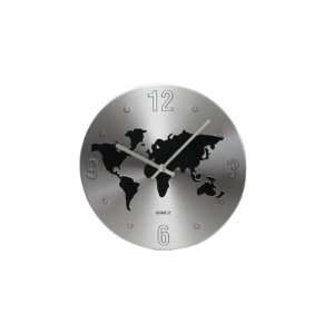  Embossed World Map Aluminum Wall Clock