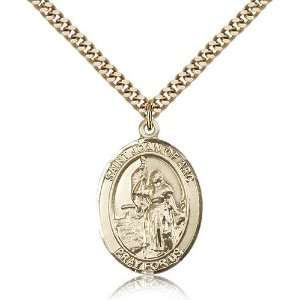 Gold Filled St. Saint Joan Of Arc / Army Soldier Medal Pendant 1 x 3/4 