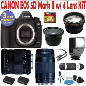  Canon EOS 5D Mark II 4 Lens Deluxe Kit with Sigma 28 70 F2 