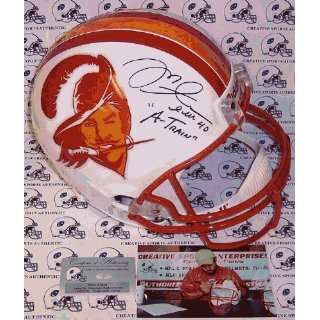  Mike Alstott Autographed Helmet   Full Size Riddell Bucs 
