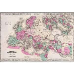 AJ Johnsons Map of the Roman Empire c1864   24x36 Poster