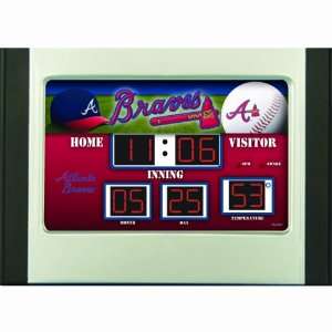  Atlanta Braves Scoreboard Desk Clock: Sports & Outdoors