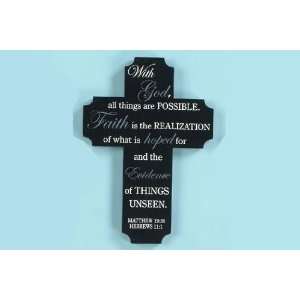  Wooden Cross Plaque Collectible All Things Are Possible 