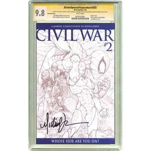  Civil War #2 Variant Sketch Cover Signed by Michael Turner 