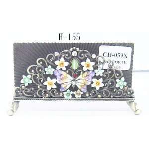  Welforth H 155 Butterfly With Flowers Card Holder 