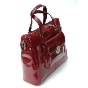  Leather Womens Laptop Bag Red Paris Holds Up To 12 15.5IN 