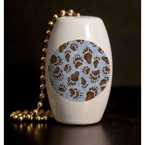 Wolf Paw Prints Porcelain Fan / Light Pull: Home & Kitchen