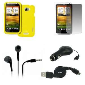  EMPIRE HTC One X Silicone Skin Case Cover (Yellow) + 3.5mm 