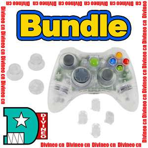 Bundle Wireless Controller Shell Kit Clear for xbox 360  
