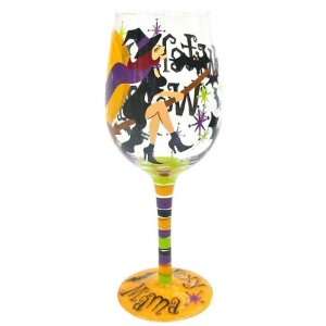  Witchy Woman Hand Painted Wine Glass, Set of 2: Kitchen 