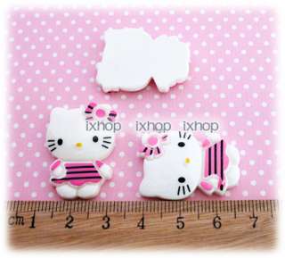 12 pcs Hello Kitty Stripes (Large) Resin Cabochon Flatback 6001 0355 