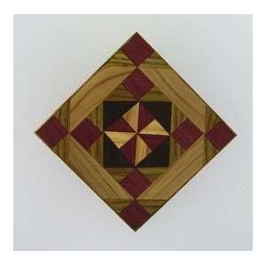  Quilt Pattern Wooden Brooch Pin Square Within Squares Quilt 