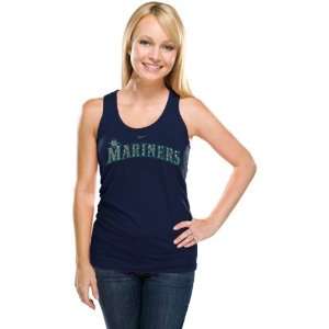    Seattle Mariners Womens Navy Bling Tank Top: Sports & Outdoors