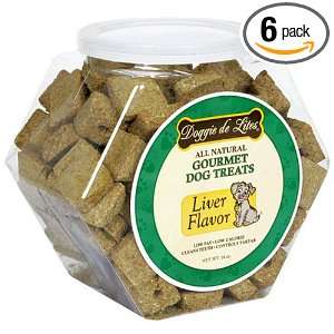 Doggie de Lites Gourmet Dog Treats, Liver, 14 Ounce Jars (Pack of 6 