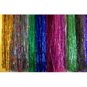 Hair Tinsel   SALON PACK   7 packs of 100 Strands Mixed Colors 100% 