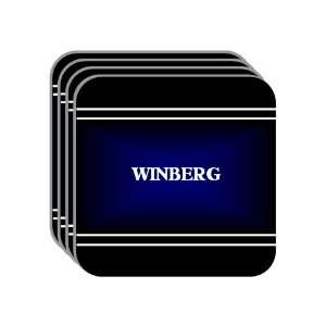 Personal Name Gift   WINBERG Set of 4 Mini Mousepad Coasters (black 