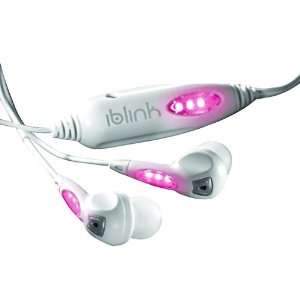   Earbuds with LED Lights (White with Pinks LED Lights) 