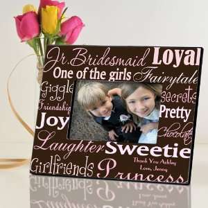  Personalized Junior Bridesmaid Frame   Pink on Brown: Baby