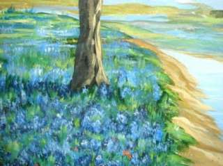 Fort Worth Texas Toni Dursi Bluebonnet Oil Painting Art  