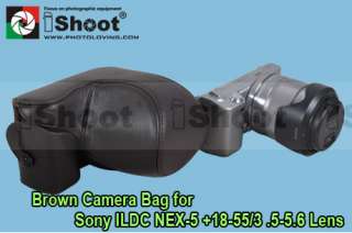 Brown Leather Camera Case/Bag/Vest For Sony NEX 5/NEX5C  