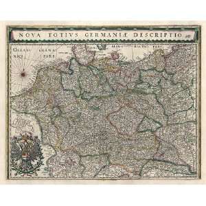 Antique Map of Germany (1647) by Willem Janszoon Blaeu (Archival Print 