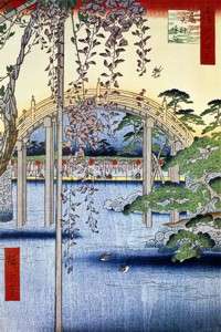 Hiroshige Shrine Outdoor Wall Art 24 x 16 Made in USA  