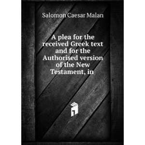   of the New Testament, in . Salomon Caesar Malan  Books
