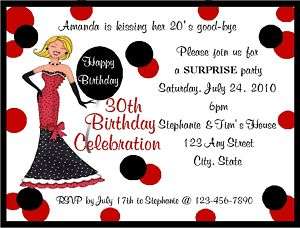 30th/40th/50th Birthday Party Invitations  