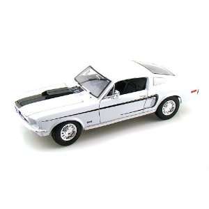  1968 Ford Mustang GT Cobra Jet Fastback 1/18 White Toys 