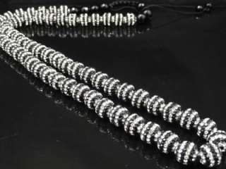   Black & White Swarovski Crystal 32 Inch Chain Necklace+