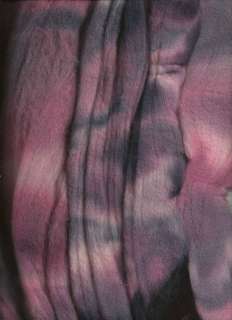   Tie Dye Hand Painted Brown Sheep Wool Roving, Pink, Gray to Spin, Felt