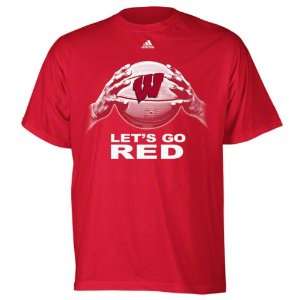  Wisconsin Badgers Red adidas Basketball Go Red T Shirt 
