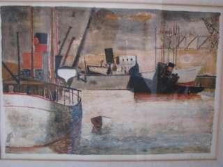 Signed Woodblock Painting by Rene Genis  