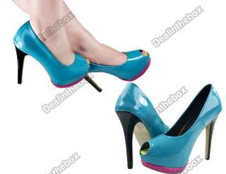 Womens Fashion Slim Fish Head Glamour High Heels Peep Toe Pumps Shoes 
