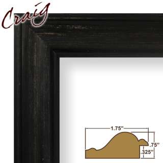Picture Frame Weathered Black 1.75 Wide Complete New Wood Frame 