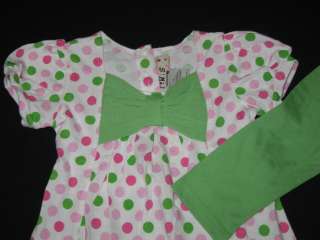 NEW Apple Green Dots Dress & Pants Girls Clothes 3T Spring Fall 