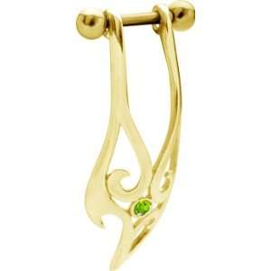   August)   SOLID 14K Yellow Gold TRIBAL Cartilage Earring   RIGHT EAR