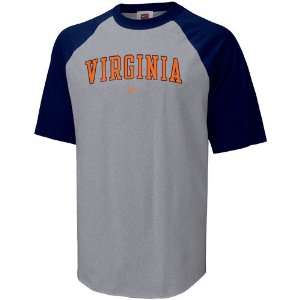 Nike Virginia Cavaliers Ash Classic Raglan T shirt  Sports 