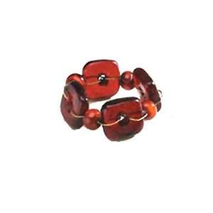    Chunky Cranberry Glass Bead Napkin Ring by AdV
