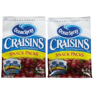 Ocean Spray Craisins, 100 Calories Pack, 1 oz, 6 ct, 2 pk  