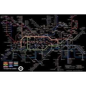  London Underground Map Tube Travel Poster 24 x 36 inches 