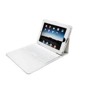  White Ipad 2 & Ipad 3 Leather Case With Stand & Bluetooth 