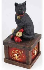 BLACK CAT WISHING BOX Celtic Pagan Wicca  