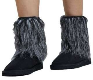  Mukluk Long Hairy Fur Boots Fuzzy Boots Black Shoes