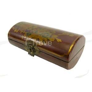  Leather Embossed Tube Shape Box Red: Home & Kitchen