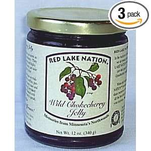 Red Lake Nation Wild Chokecherry Jelly, 12 Ounce Jars (Pack of 3 